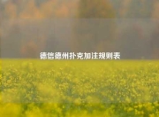 德信德州扑克加注规则表