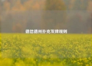 德信德州扑克发牌规则
