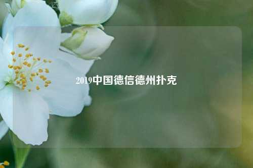 2019中国德信德州扑克