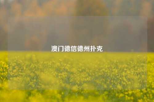 澳门德信德州扑克